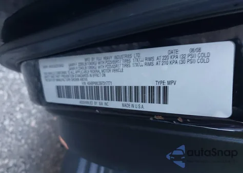 2009 Subaru Outback 2.5I Limited из США, поврежденный, VIN 4S4BP66C097317771